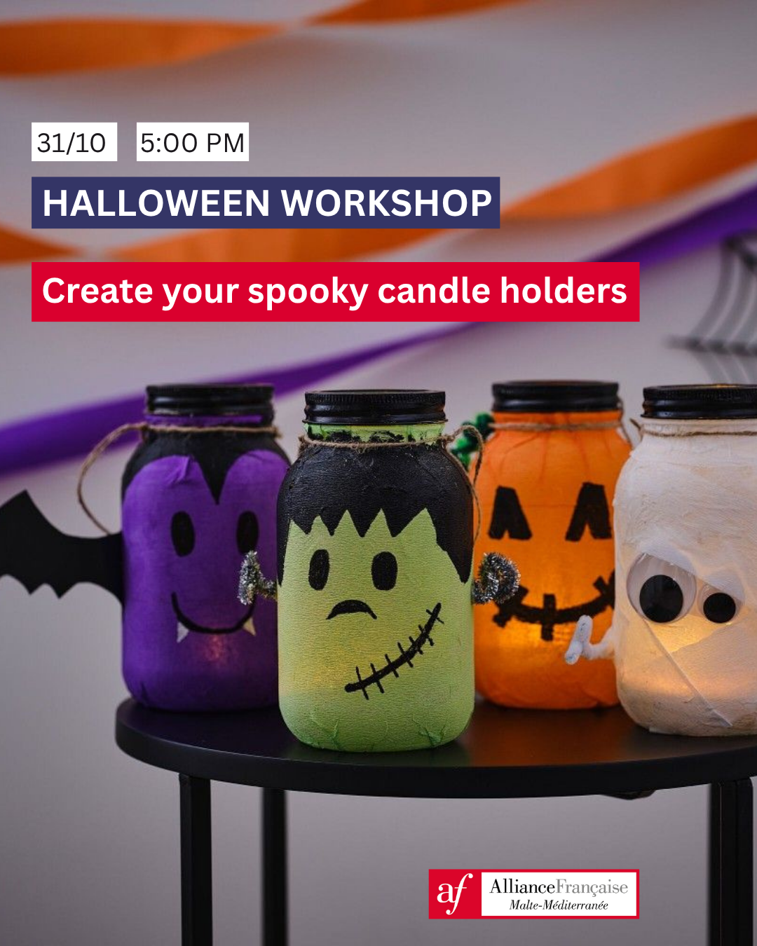 Halloween workshop : Create your spooky candle holders