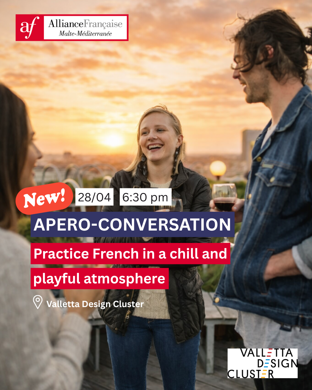 Apéro-conversation Practice French in a convivial setting